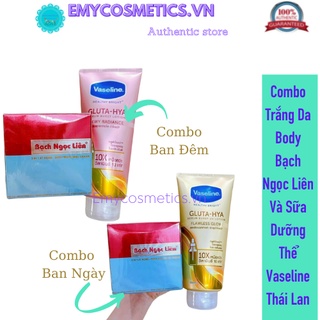 Combo dưỡng trắng da body bạch ngọc liên và vaseline thái lan