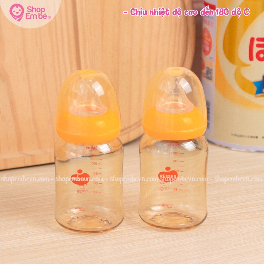 Bình Sữa Wesser PPSU 60ML/140ML/250ML Shop em bé