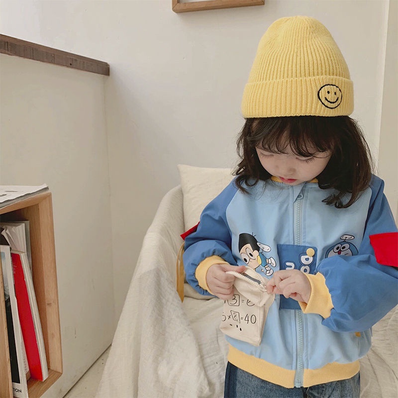 Áo Khoác Có Mũ Vải Cotton Dày In Hoạt Hình Doraemon Thời Trang 2022 Cho Bé