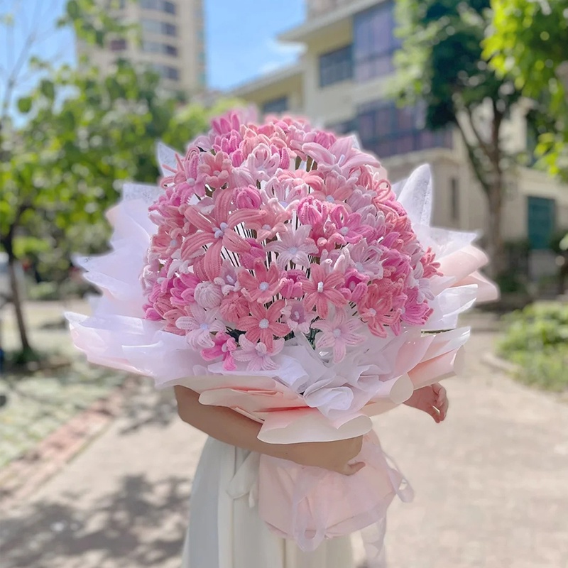 Set 100 Hoa Giả Màu Sắc Xinh Xắn Dùng Để Trang Trí Đồ Thủ Công