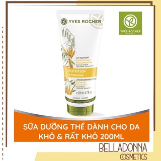 [CHÍNH HÃNG] Sữa Dưỡng Thể Dành Cho Da Khô Và Rất Khô Yves Rocher Nutrition Lipid Replenishing Lotion 200ml