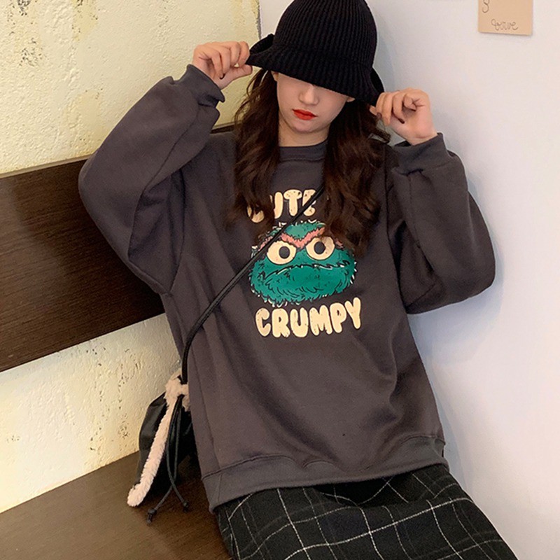 Áo Sweater Form Rộng Thiết Kế Đơn Giản Xinh Xắn Cho Nữ