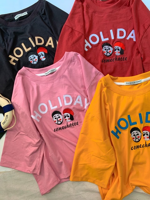 (SALE 59K) ÁO CROPTOP THÊU HOLIDAY 4 MÀU CỰC XINH | BigBuy360 - bigbuy360.vn