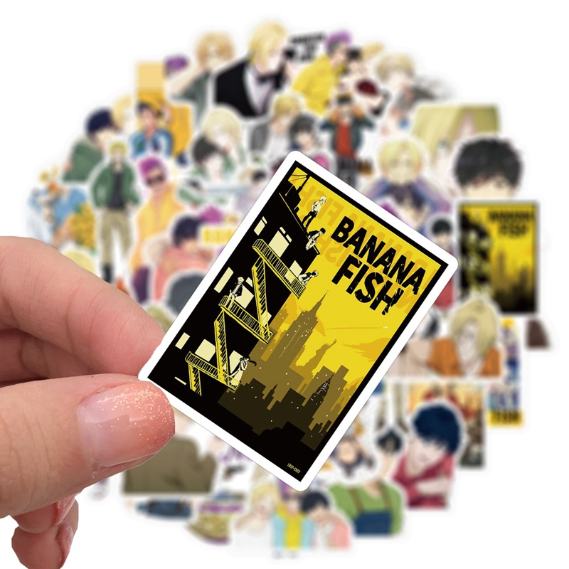 Bộ sticker graffiti dán trang trí xe hơi/xe mô tô/vali hành lý/chai nước hình ảnh anime Banana Fish