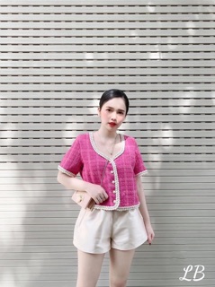 Áo dạ hồng khuy ngọc ( ib hoặc note chọn size )