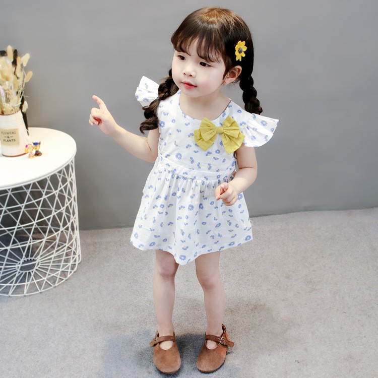 Váy hoa nhí bé gái size 0-3 tuổi