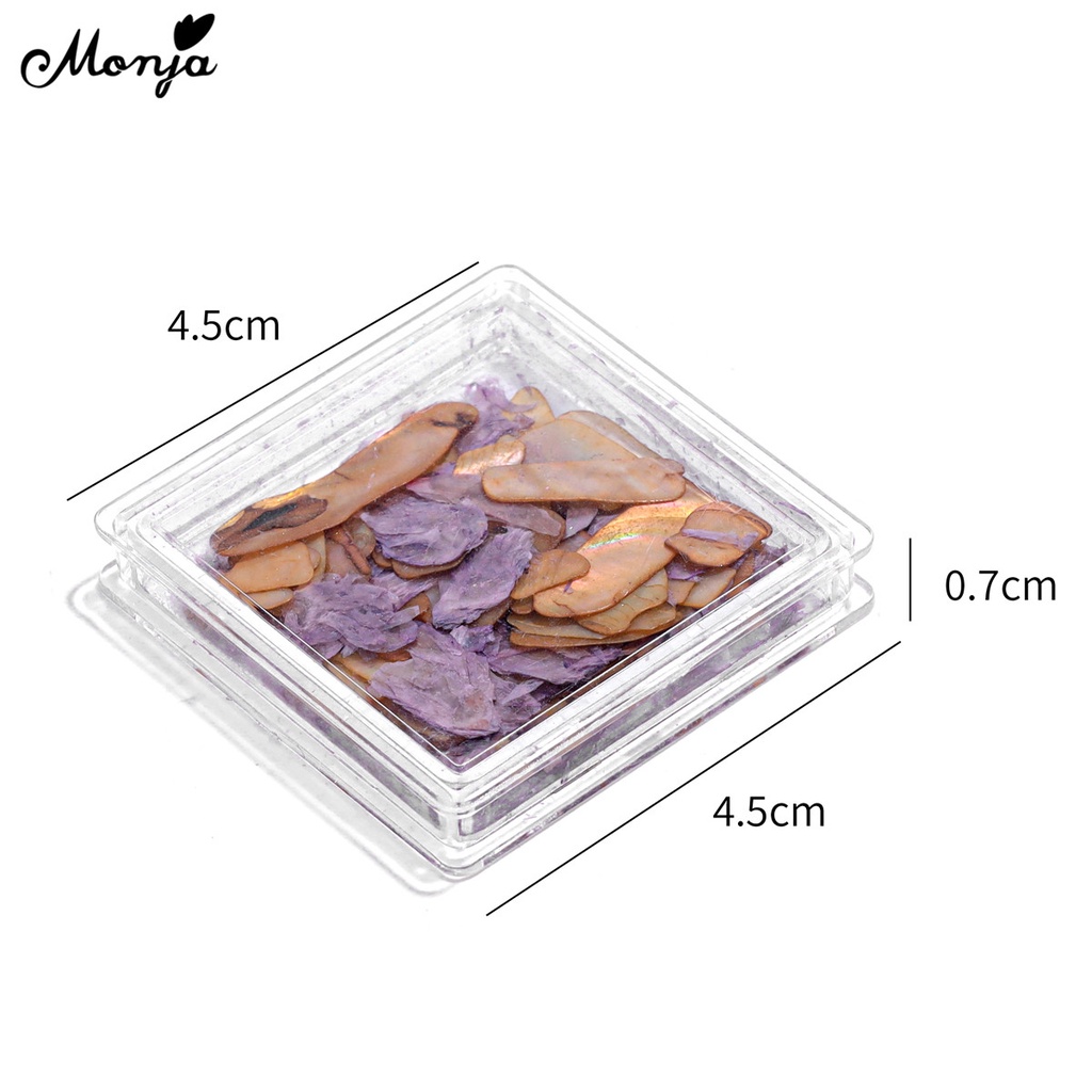Miếng dán trang trí móng tay nghệ thuật 3D Monja phong cách vỏ sò không đều lấp lánh DIY