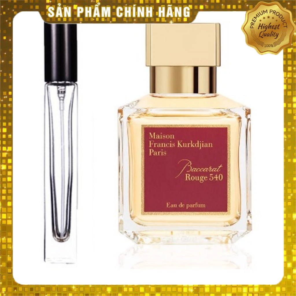 [Nước hoa Unisex 10ml] MFK Baccarat Rouge 540 EDP mẫu thử 2ml - 10ml (Hương hoa cỏ phương đông)