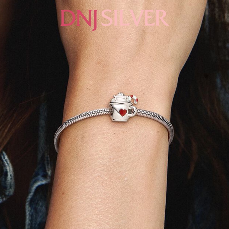 Charm bạc 925 cao cấp, hàng chuẩn bạc - Charm Cocoa &amp; Candy Cane thích hợp để mix vòng tay charm - DN223