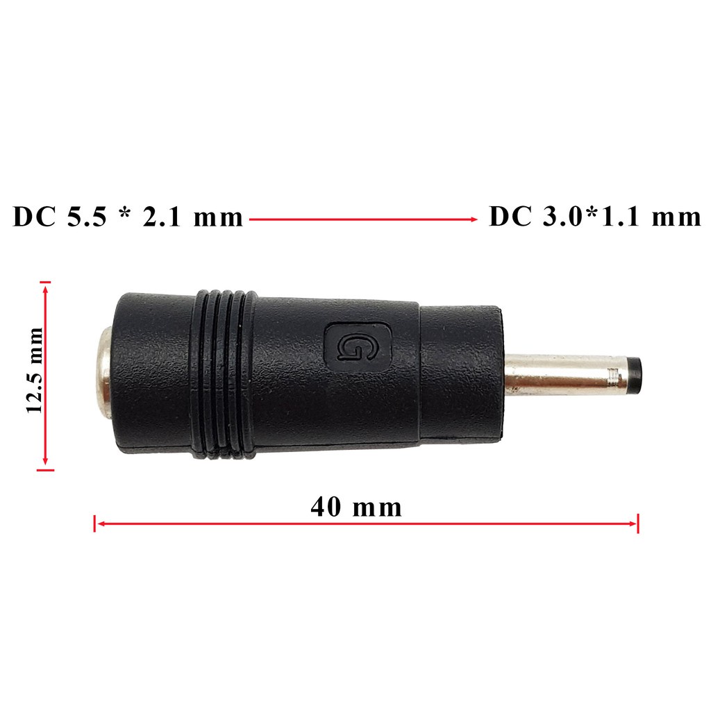Đầu chuyển đổi DC 5.5x2.1mm sang DC 3.0x1.1mm