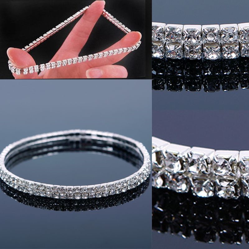 Vòng tay chân nữ co giãn đính đá pha lê quyến rũ