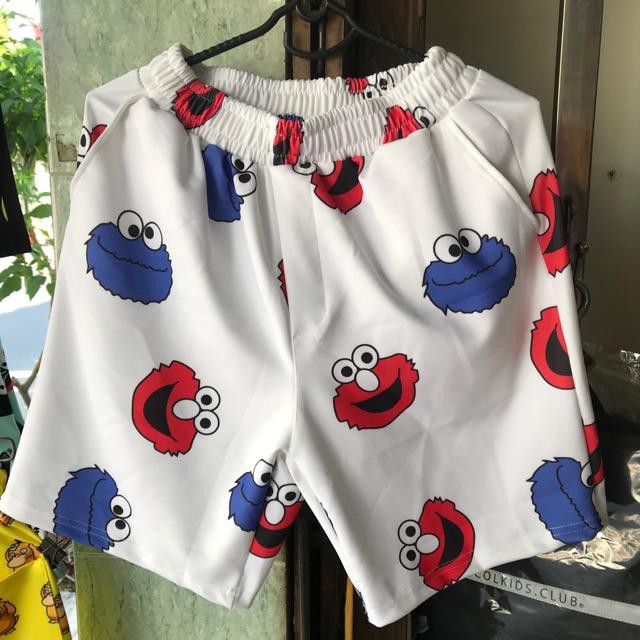 Bộ quần hoạt hình ELMO + Áo thun unisex form rộng tay lỡ | BigBuy360 - bigbuy360.vn