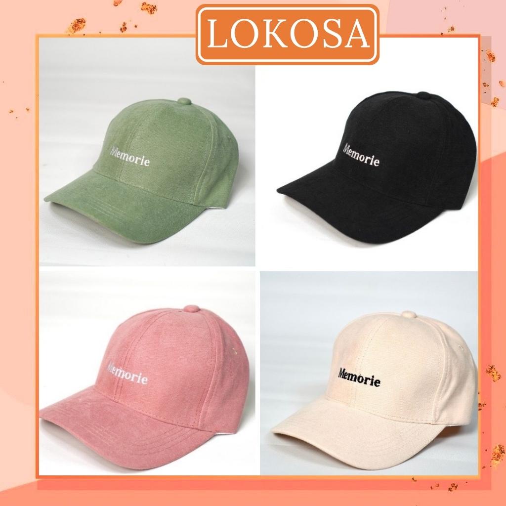Mũ lưỡi trai lokosa Nón kết thêu chữ Memorie phong cách Ulzzang form unisex nam nữ NO001