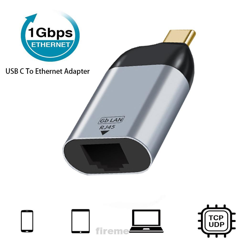 Đầu Chuyển Đổi Usb C Sang Ethernet 1 Đầu Cắm Type-C Bằng Hợp Kim Nhôm Cho Thunderbolt 3