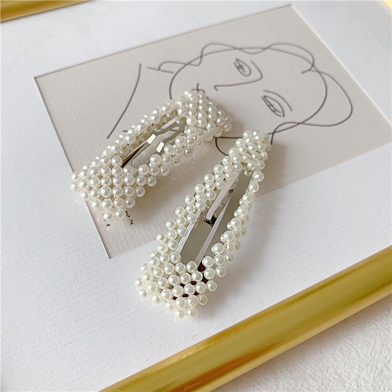 QADCOL Kẹp Tóc Đính Ngọc Trai Giả Thời Trang Hàn Quốc Dành Cho Nữ