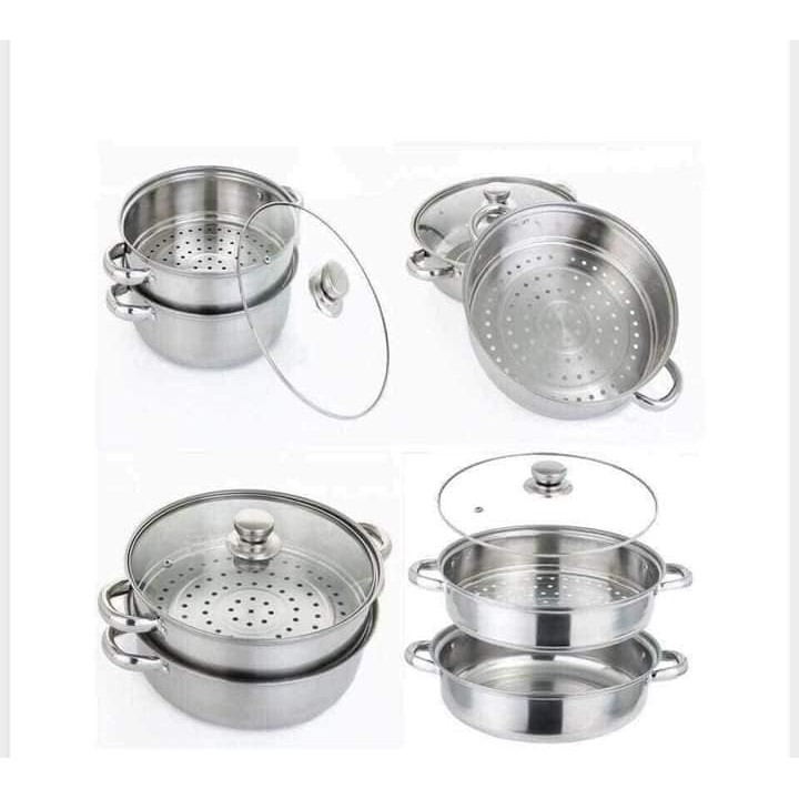 [Freeship+ Hàng sẵn] NỒI HẤP INOX 2 TẦNG ĐA NĂNG