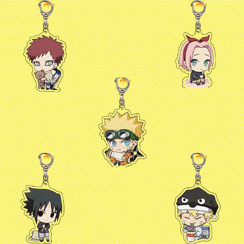 Móc Khóa acrylic Trong Suốt Họa Tiết Hoạt Hình Naruto Itachi Sasuke Mẫu 2022