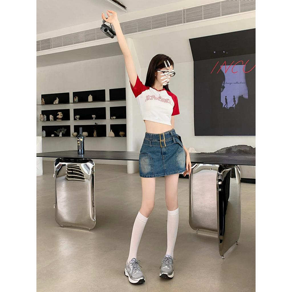 Chân váy jean Lưng Cao Dáng Ôm Phong Cách Cổ Điển Thời Trang Mùa Hè Mới Cho Nữ