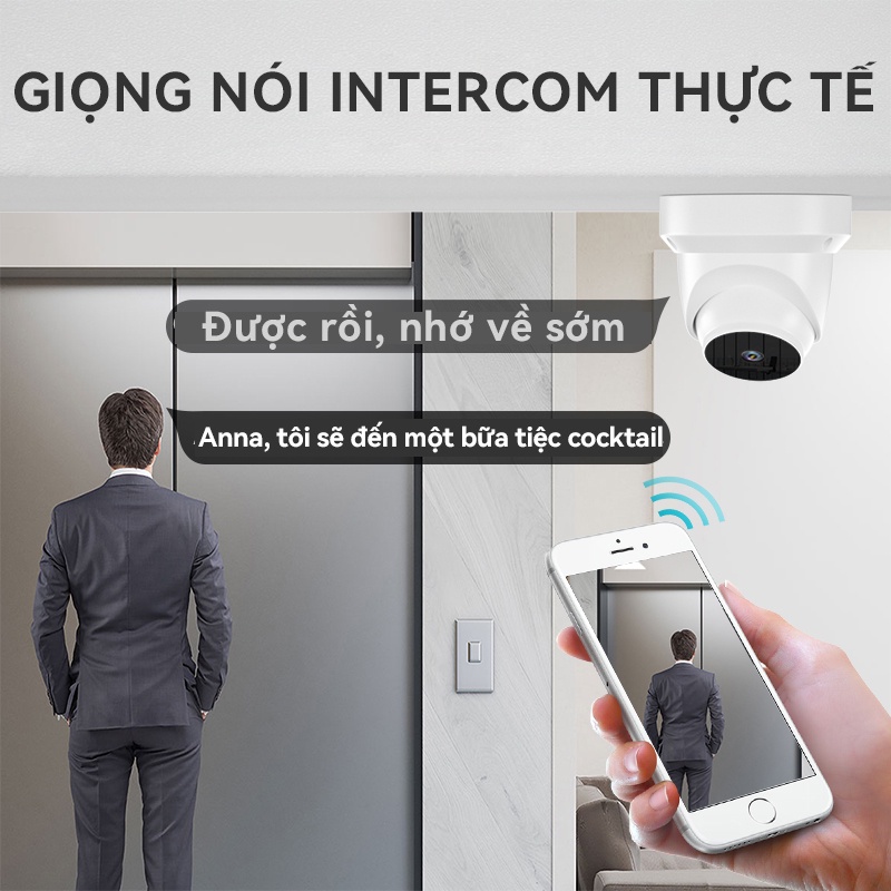Camera IP Wifi Xiaovv By V380 Q1 3MP CCTV Treo Tường Thông Minh Camera An Ninh Không Dây Máy Ảnh Nhìn Ban Đêm