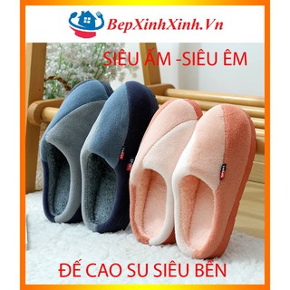 Dép Bông Đi Trong Nhà Cao Cấp  , Đế Cao Su, Lót Nỉ Siêu Êm,Dép Lông Nam Nữ Siêu Ấm,Bepxinhxinh