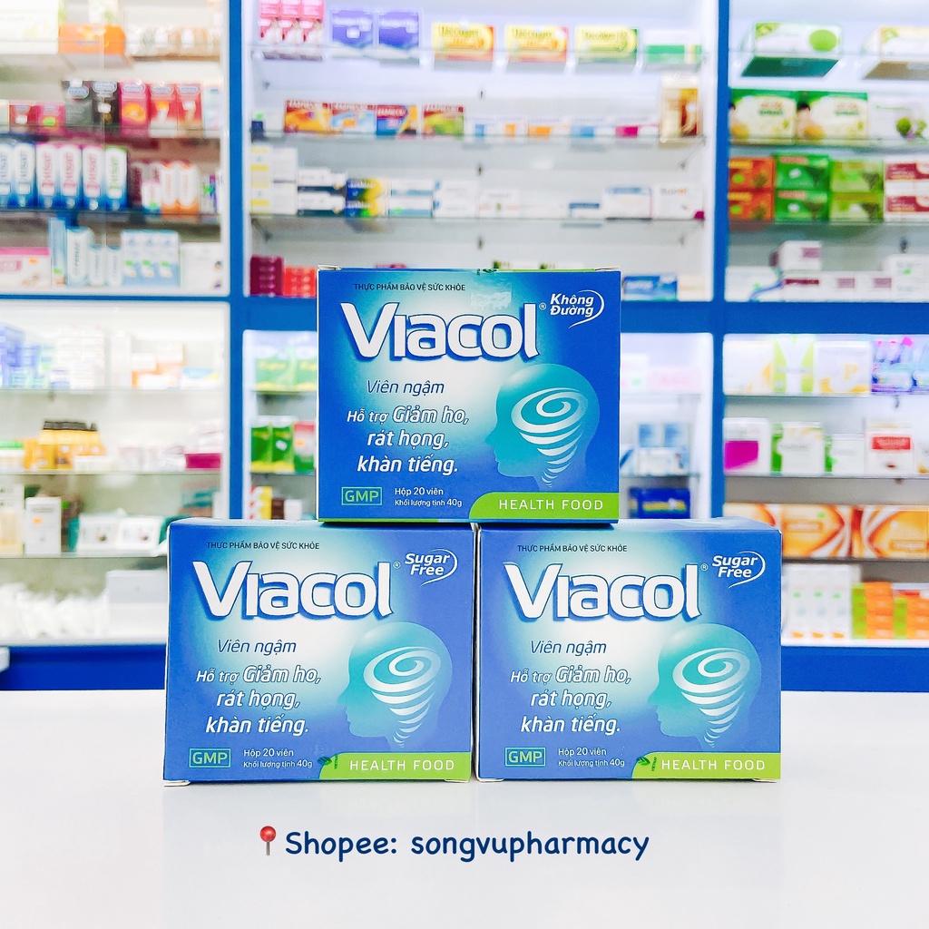 Kẹo ngậm không đường Viacol giảm ho, đau rát họng