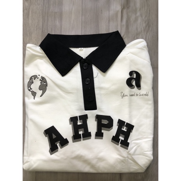 Áo Polo Thu Đông | Áo Polo cổ viền đen in chữ 3D cho nàng năng động | BigBuy360 - bigbuy360.vn