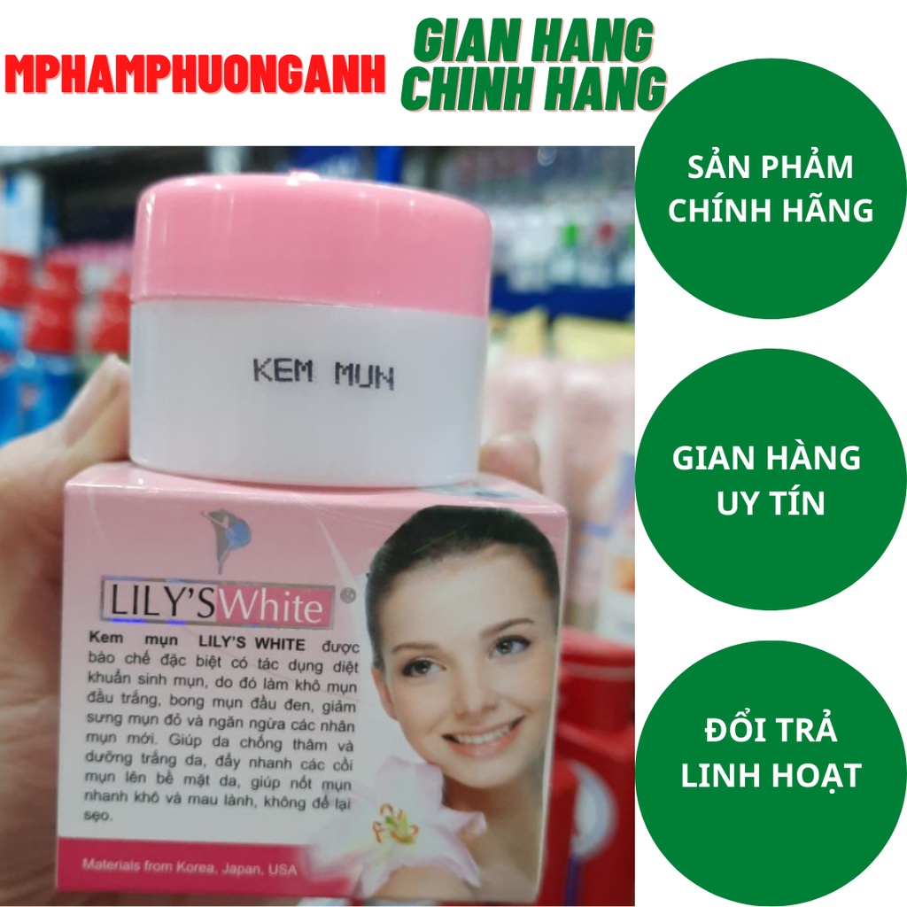 Kem Mụn Lily White 16g Gía Bao Bì 65k