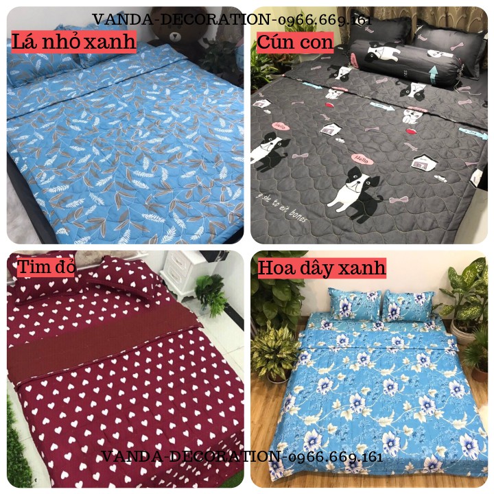 Bộ chăn ga gối , drap giường Cotton Poly VN họa tiết đẹp - Hàng đẹp không bai xù Inbox chọn mẫu