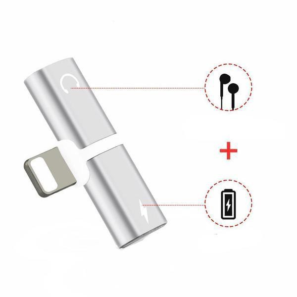 Jack chia 2 cổng cáp sạc và tai nghe airpod bluetooth Lightning Splitter cho điện thoại iphone pin dự phòng - Shin Case