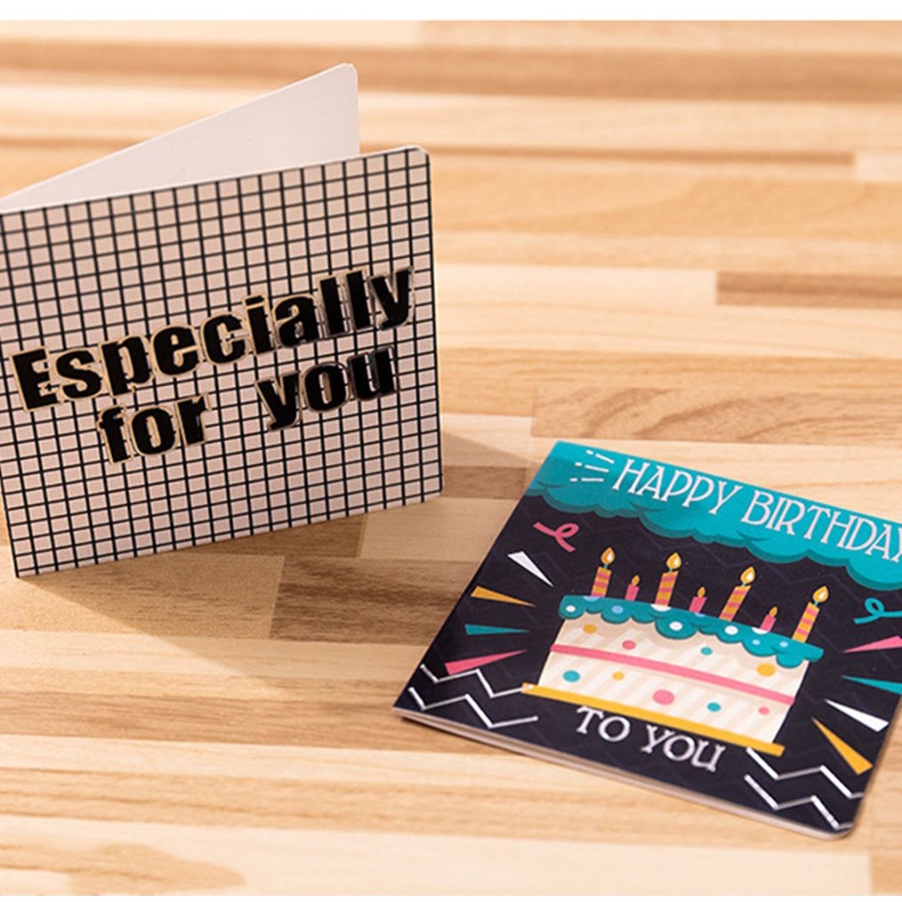 Thiệp chúc mừng sinh nhật/ tiệc cưới xinh xắn tùy chọn màu sắc và họa tiết