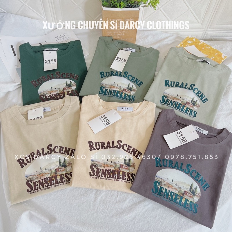 áo thun 3158  FREESHIP  áo thun cotton Rural Scene vintage