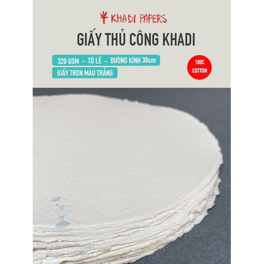 GIấy vẽ Khadi size đặc biệt vuông, tròn 320 gsm