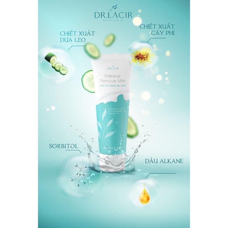 Sữa Tẩy Trang Dịu Nhẹ DR.LACIR, Giúp làm sạch lớp maskup, thải độc da, làm mềm mịn da, sữa tẩy trang , dịu nhẹ | BigBuy360 - bigbuy360.vn