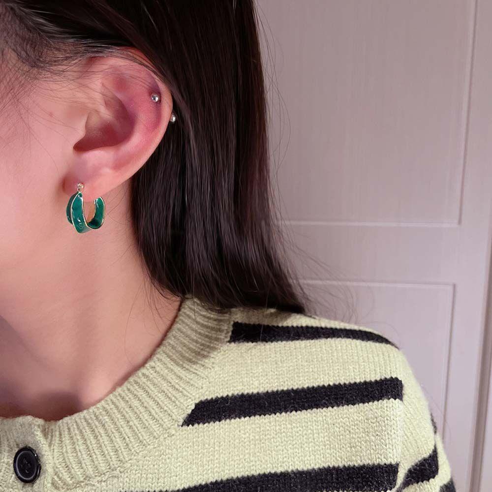 Bông Tai Hình Chữ C Phong Cách Hàn Quốc Dành Cho Nữ