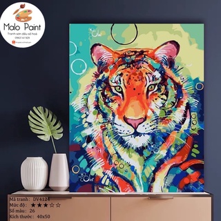 Tranh sơn dầu số hoá tự tô màu Tranh con vật Con hổ