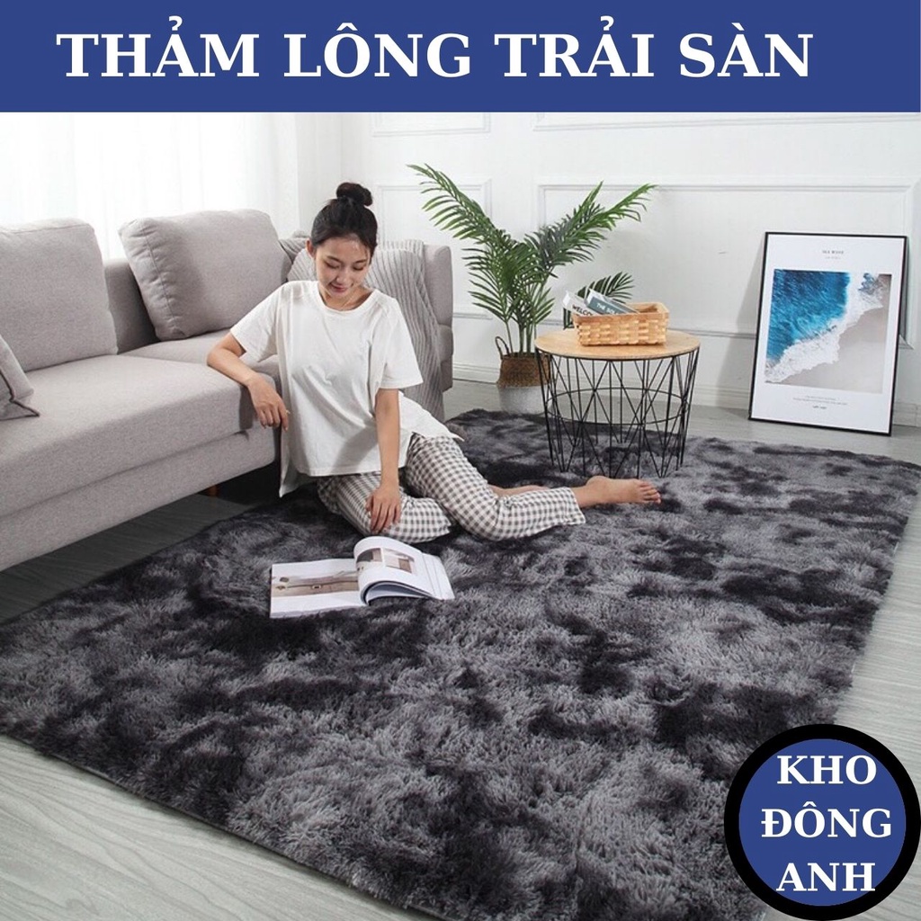 Thảm Lông Loang Trải Sàn Lông Dầy Hàng Đẹp 2020 ( Kích Thước 1m6 x 2m - Mặt Sau Chồng trơn trượt)