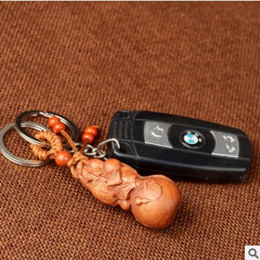 Combo 10 Móc khóa gỗ hồ lô phong thủy may mắn bình an