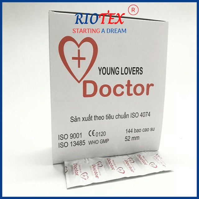 Bao cao su khách sạn Young lovers Doctor hộp 144 cái dành cho cho gia đình/nhà nghỉ/ khách sạn/homestay giá rẻ tốt nhất