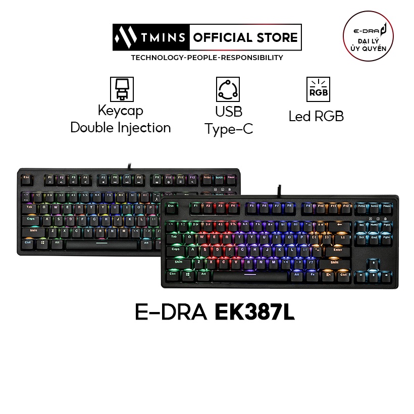 Bàn phím chơi game cơ E-DRA EK387 L