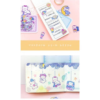 Set 40 miếng sticker PVC gấu tím mộng mơ Meng meng