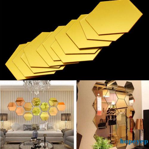 Miếng dán tường tráng gương hình lông vũ 3D DIY trang trí nhà cửa