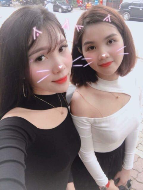 áo trễ vai cổ choker+video shop quay