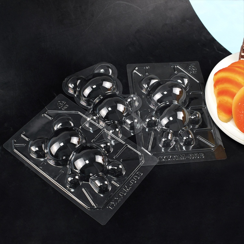 Bộ 3 Khuôn Làm Bánh Hình Gấu 3D Bằng Nhựa Tiện Dụng