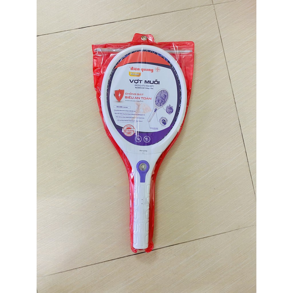 VỢT BẮT MUỖI ĐIỆN QUANG ĐQ EMR04 WP TÍCH HỢP ĐÈN PIN, dụng cụ lưới điện diệt ruồi công trùng cao mosquito racket