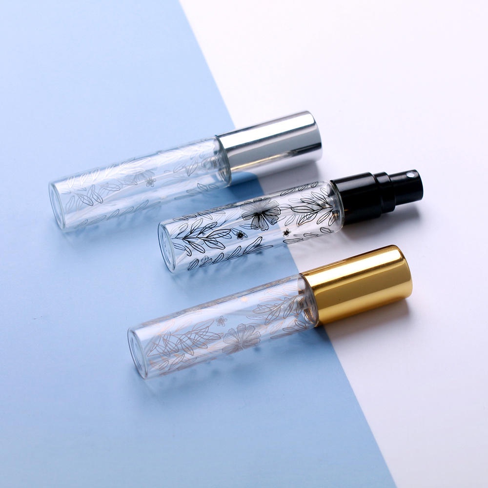 Lọ Đựng Nước Hoa Bằng Kính Họa Tiết Chiếc Lá 10ml