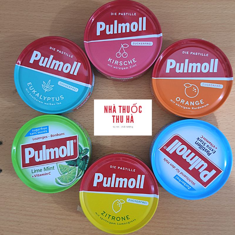 Kẹo Ngậm Ho, Giảm Đau Họng Không Đường Vị Trái Cây Pulmoll Đức (20g, 50g)