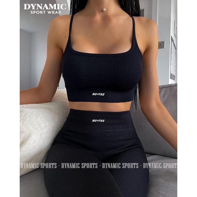 Quần dài và Bra/Croptop tập Gym, Yoga nữ Trinity chất liệu dệt gân co giãn 4 chiều vải mịn