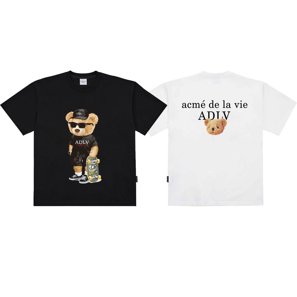 Áo Thun Cotton Tay Ngắn Oversize In Hình Gấu Thể Thao Acmedelavie Thời Trang Unisex