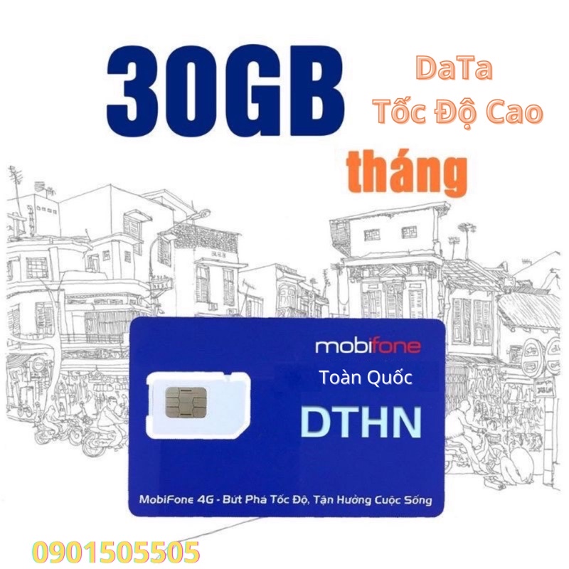 [ DTHN ] Sim 4g MoBiFone Max Băng Thông Chỉ 50k/ Tháng. Sim sử dụng cả năm.