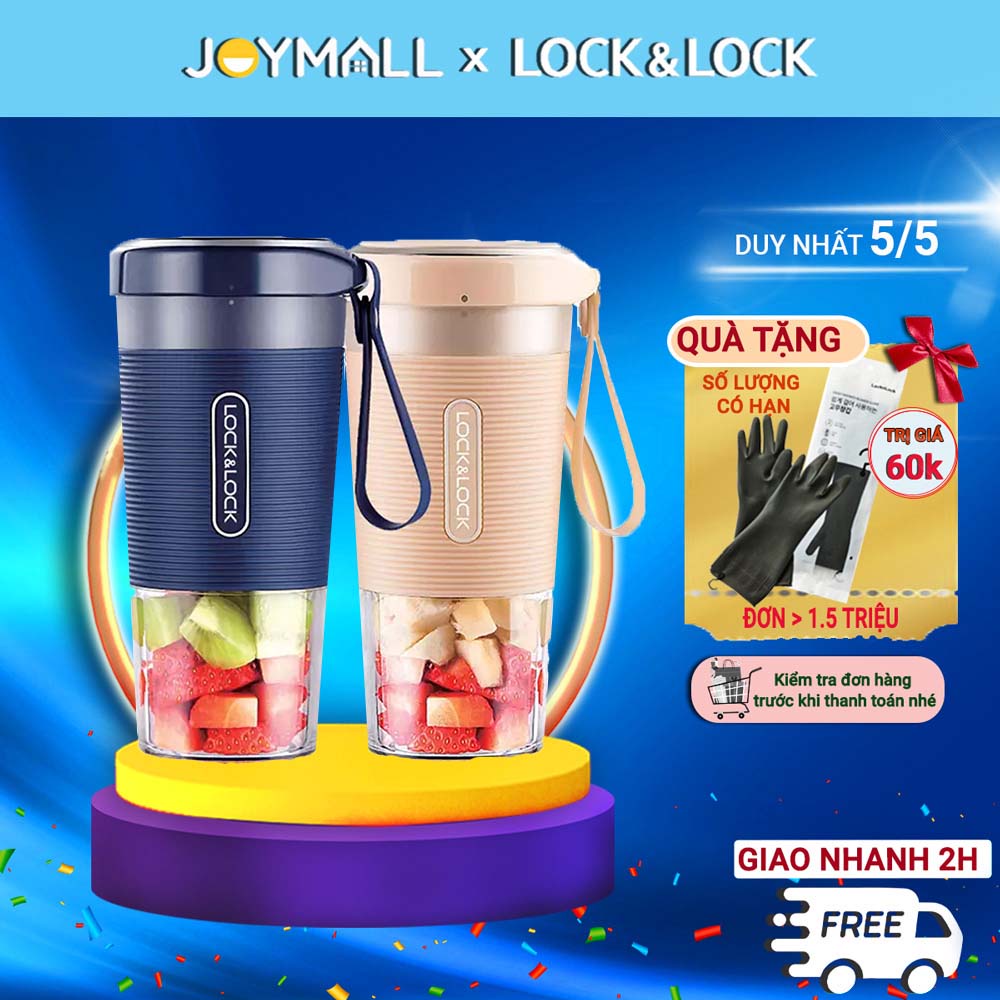 Máy xay sinh tố cầm tay Lock&amp;Lock EJJ321 300ml - Hàng chính hãng, không dây, sử dụng pin sạc, chống nước - JoyMall